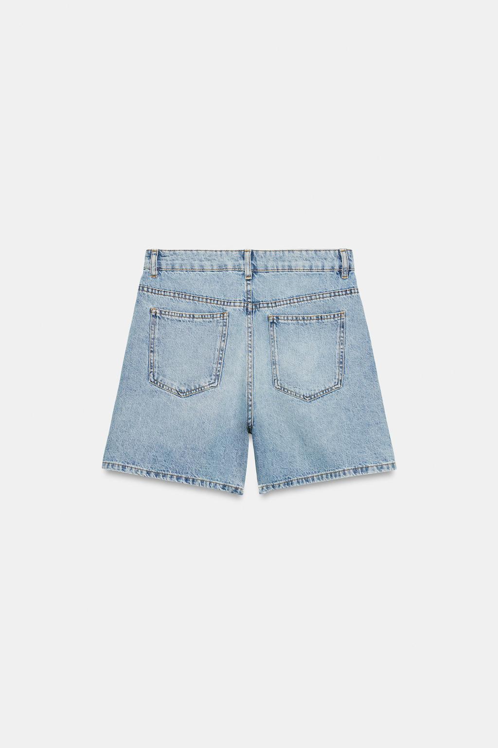 ДЕНИМОВЫЕ ШОРТЫ С ВЫСОКОЙ ПОСАДКОЙ — ZW COLLECTION