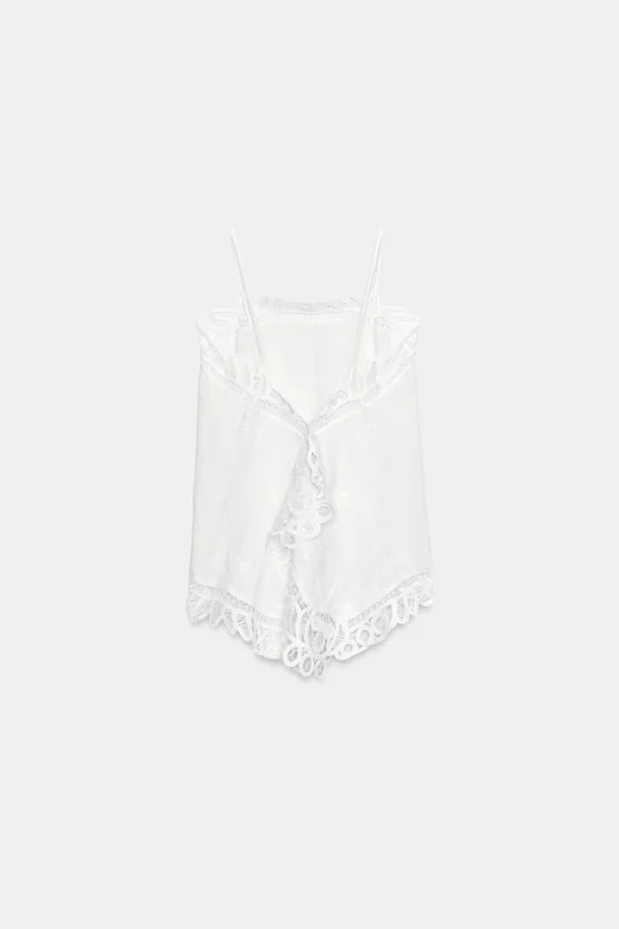 ТОП ИЗ 100% ЛЬНА С ВЫШИВКОЙ — коллекция Zara «ZW»