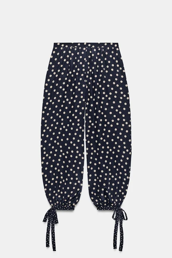 БРЮКИ-ШАРОВАРЫ В ГОРОШЕК — коллекция Zara «ZW»