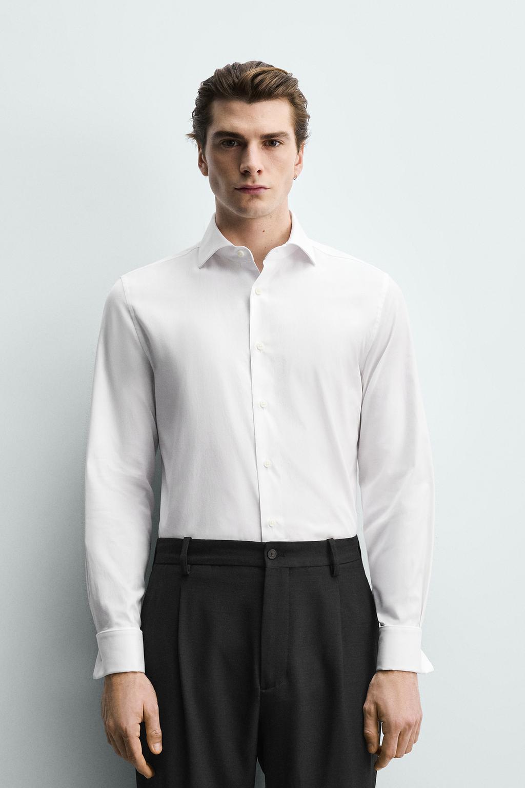 РУБАШКА SLIM FIT С ДВОЙНЫМИ МАНЖЕТАМИ