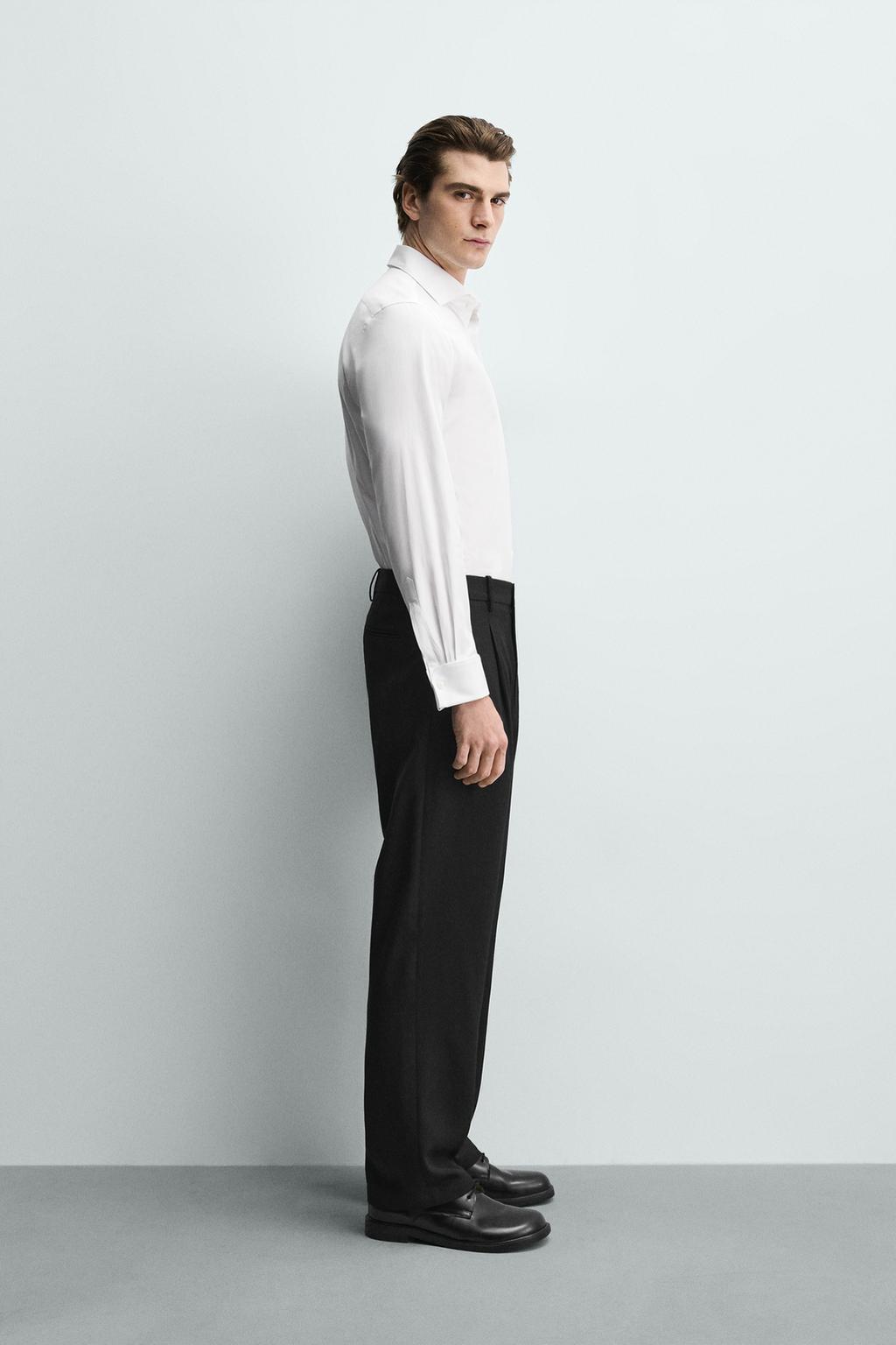 РУБАШКА SLIM FIT С ДВОЙНЫМИ МАНЖЕТАМИ