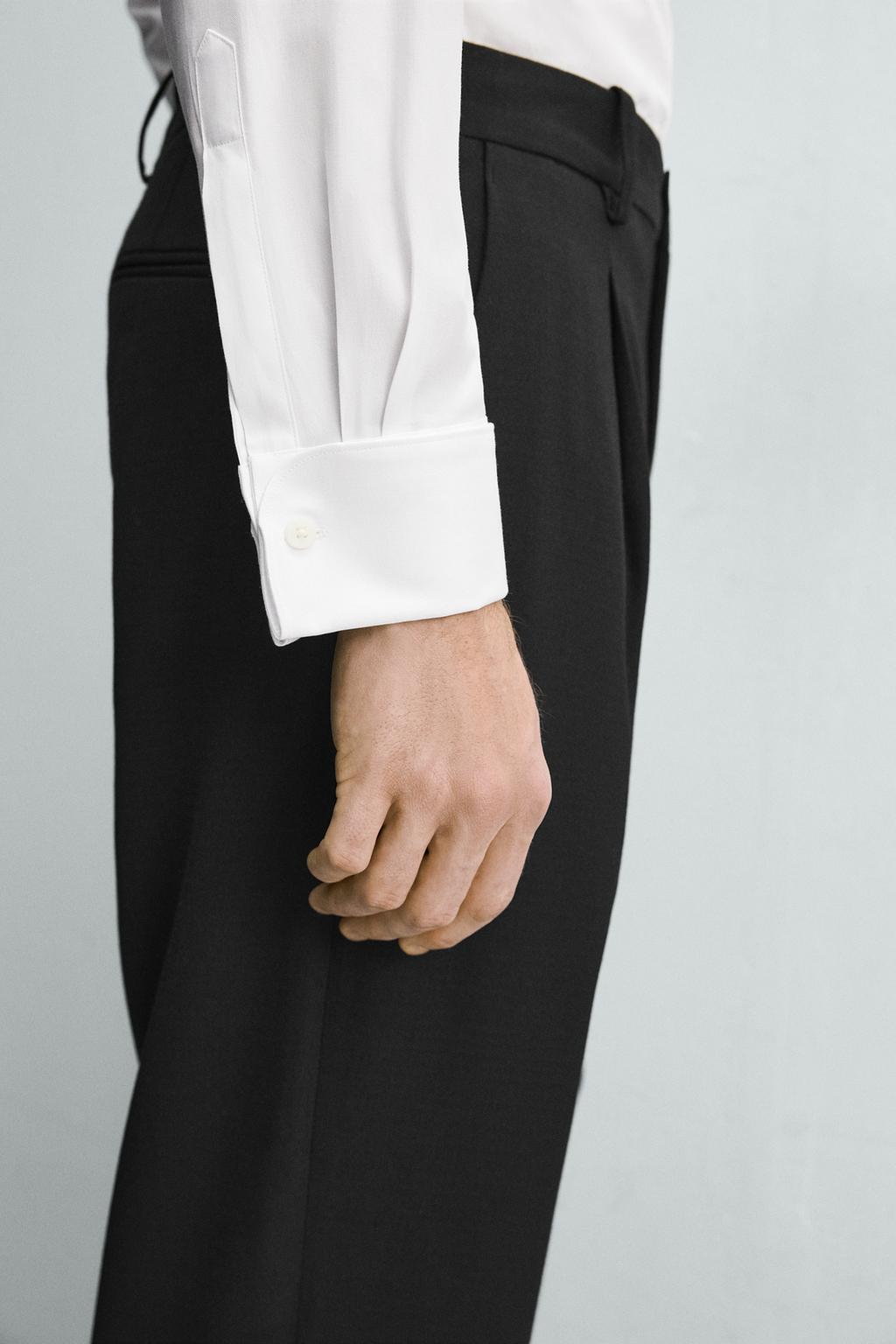 РУБАШКА SLIM FIT С ДВОЙНЫМИ МАНЖЕТАМИ