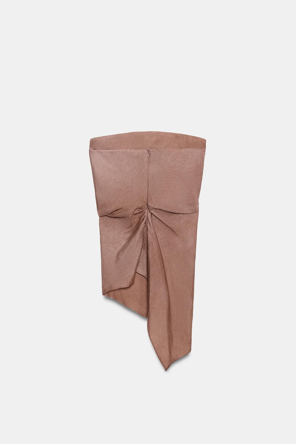 ТОП АСИММЕТРИЧНОГО КРОЯ ИЗ СМЕСОВОГО ЛЬНА — коллекция Zara «ZW»