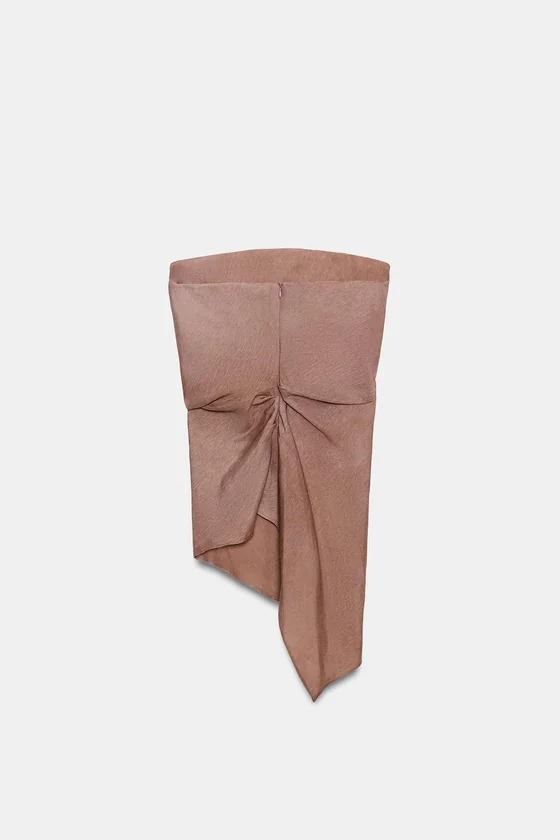 ТОП АСИММЕТРИЧНОГО КРОЯ ИЗ СМЕСОВОГО ЛЬНА — коллекция Zara «ZW»