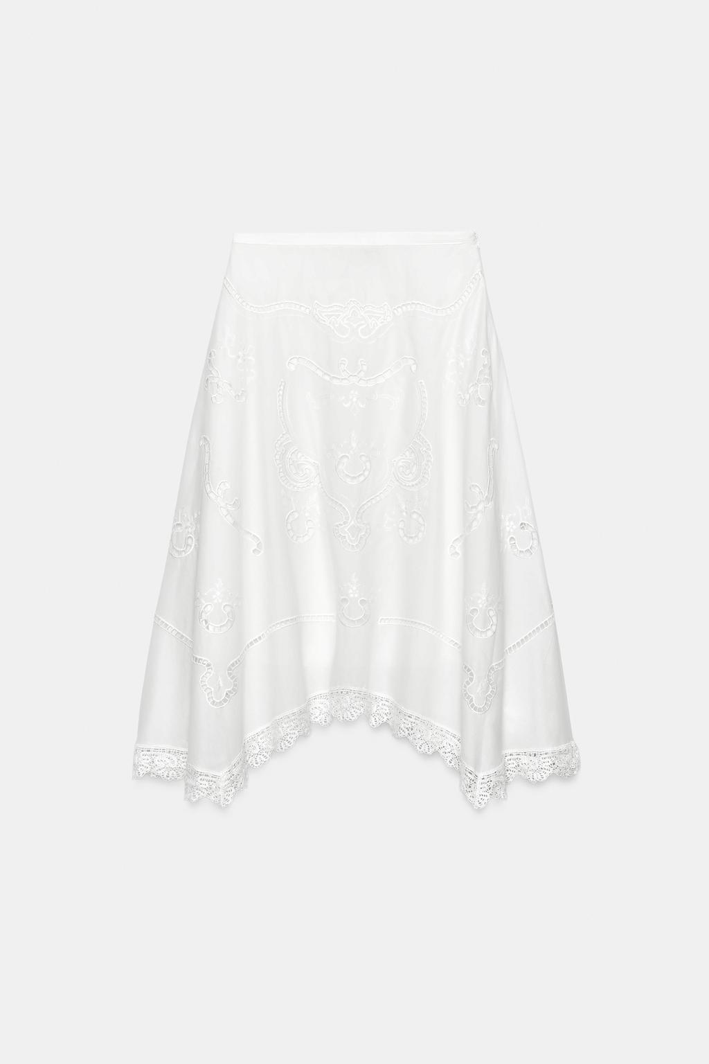 ЮБКА АСИММЕТРИЧНОГО КРОЯ С ВЫШИВКОЙ — коллекция Zara «ZW»