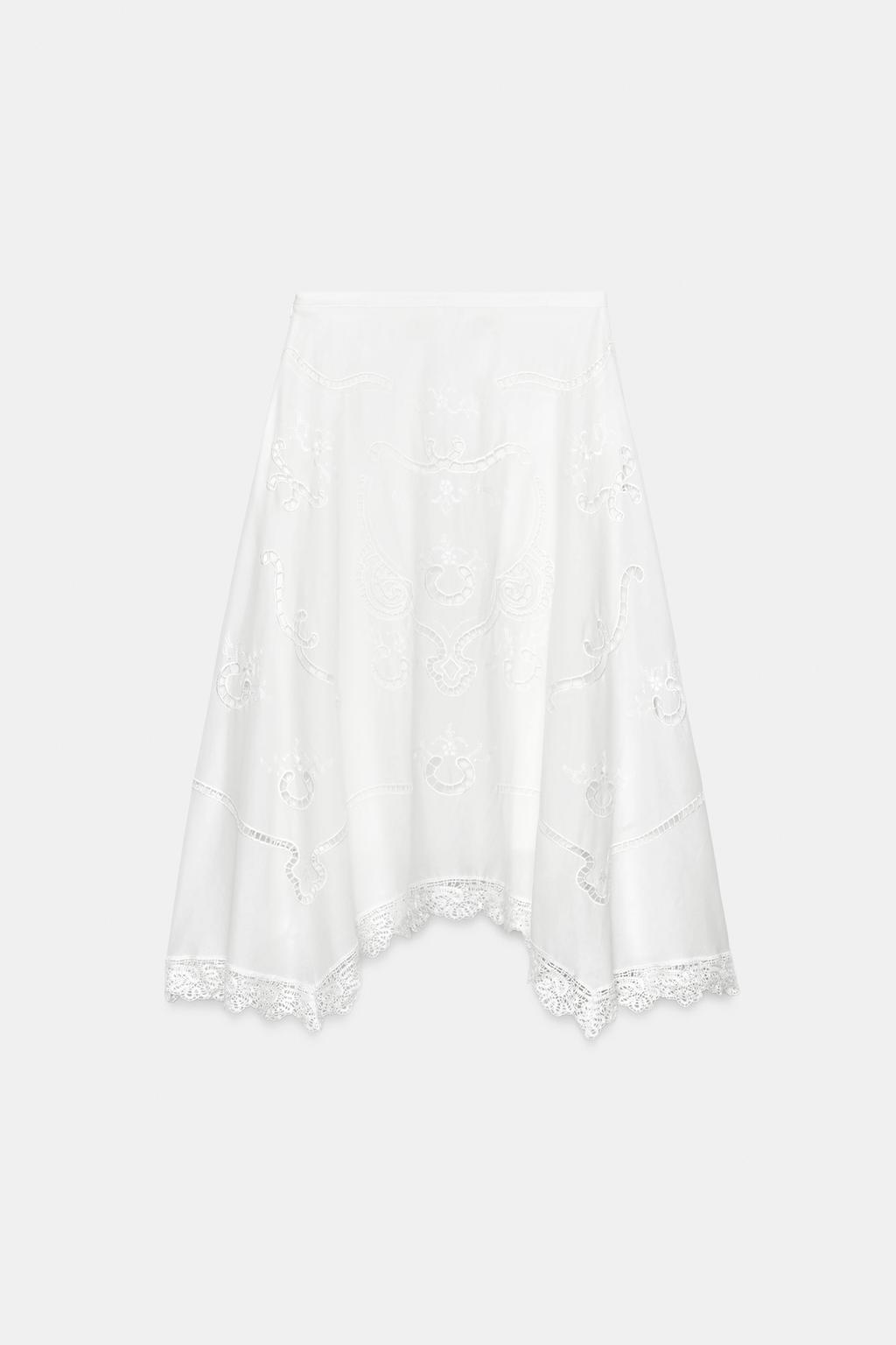 ЮБКА АСИММЕТРИЧНОГО КРОЯ С ВЫШИВКОЙ — коллекция Zara «ZW»