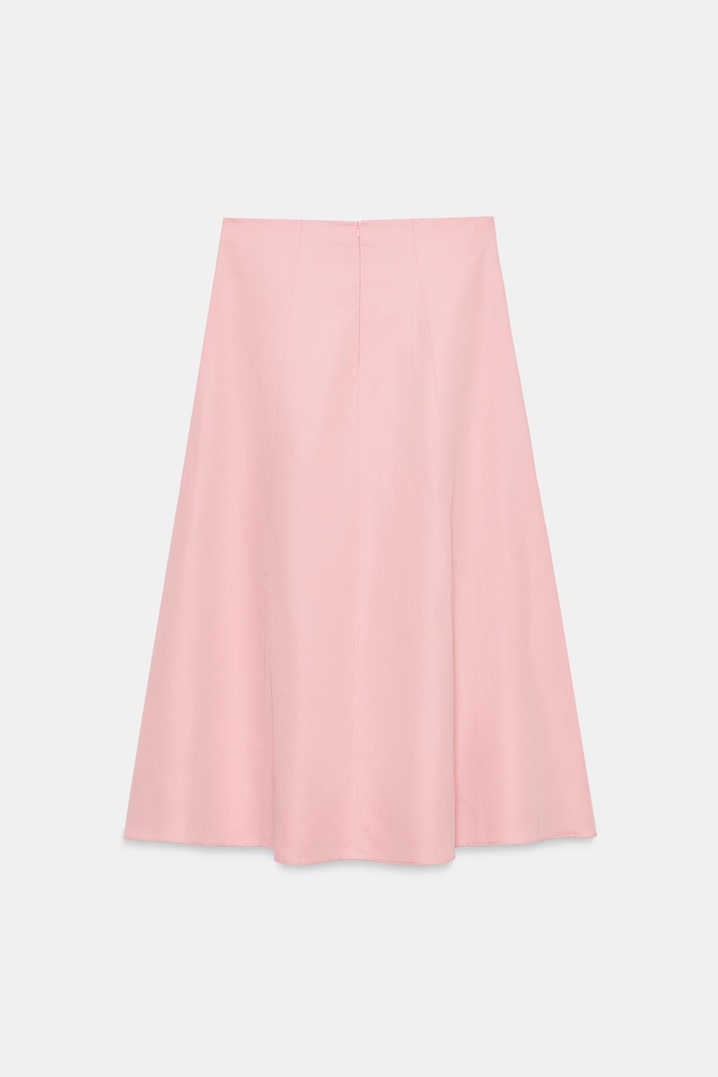 ЮБКА МИДИ ИЗ ЛЬНА — коллекция Zara «ZW»