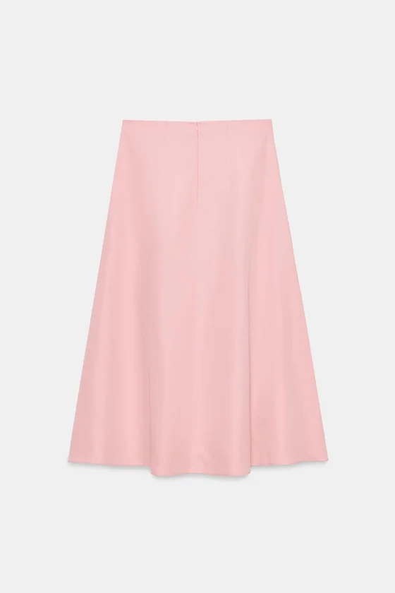 ЮБКА МИДИ ИЗ ЛЬНА — коллекция Zara «ZW»