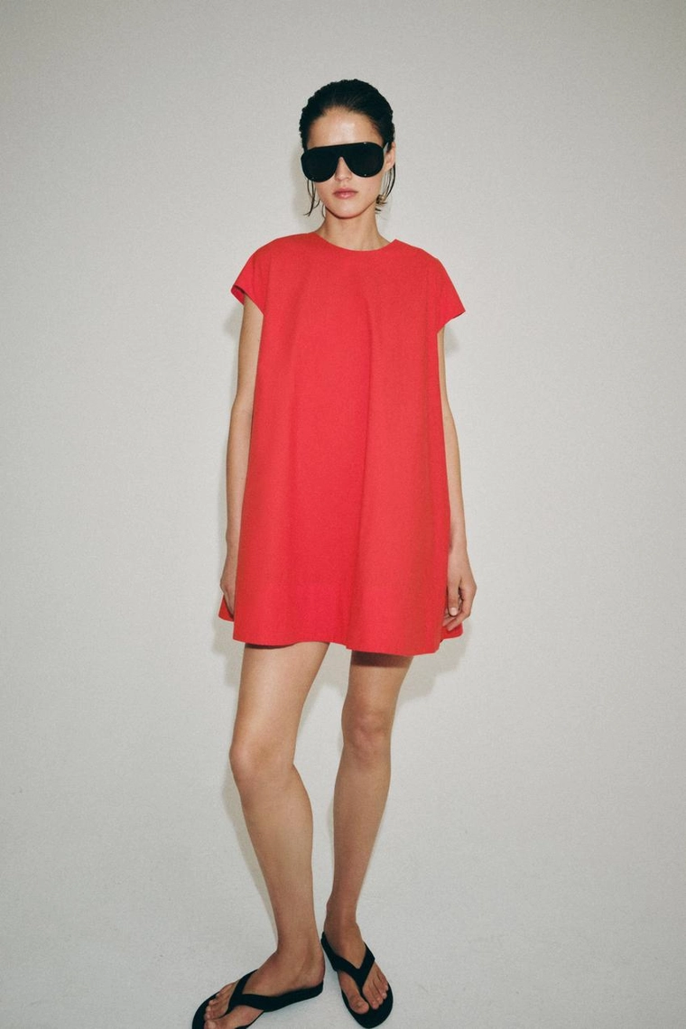 КОРОТКОЕ ПЛАТЬЕ ИЗ ПОПЛИНА — коллекция Zara «ZW»