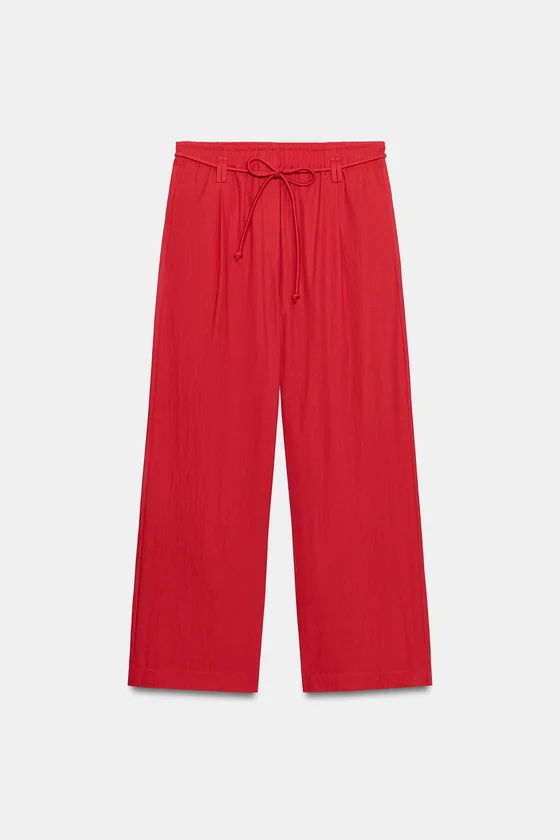 БРЮКИ ИЗ ПОПЛИНА — коллекция Zara «ZW»