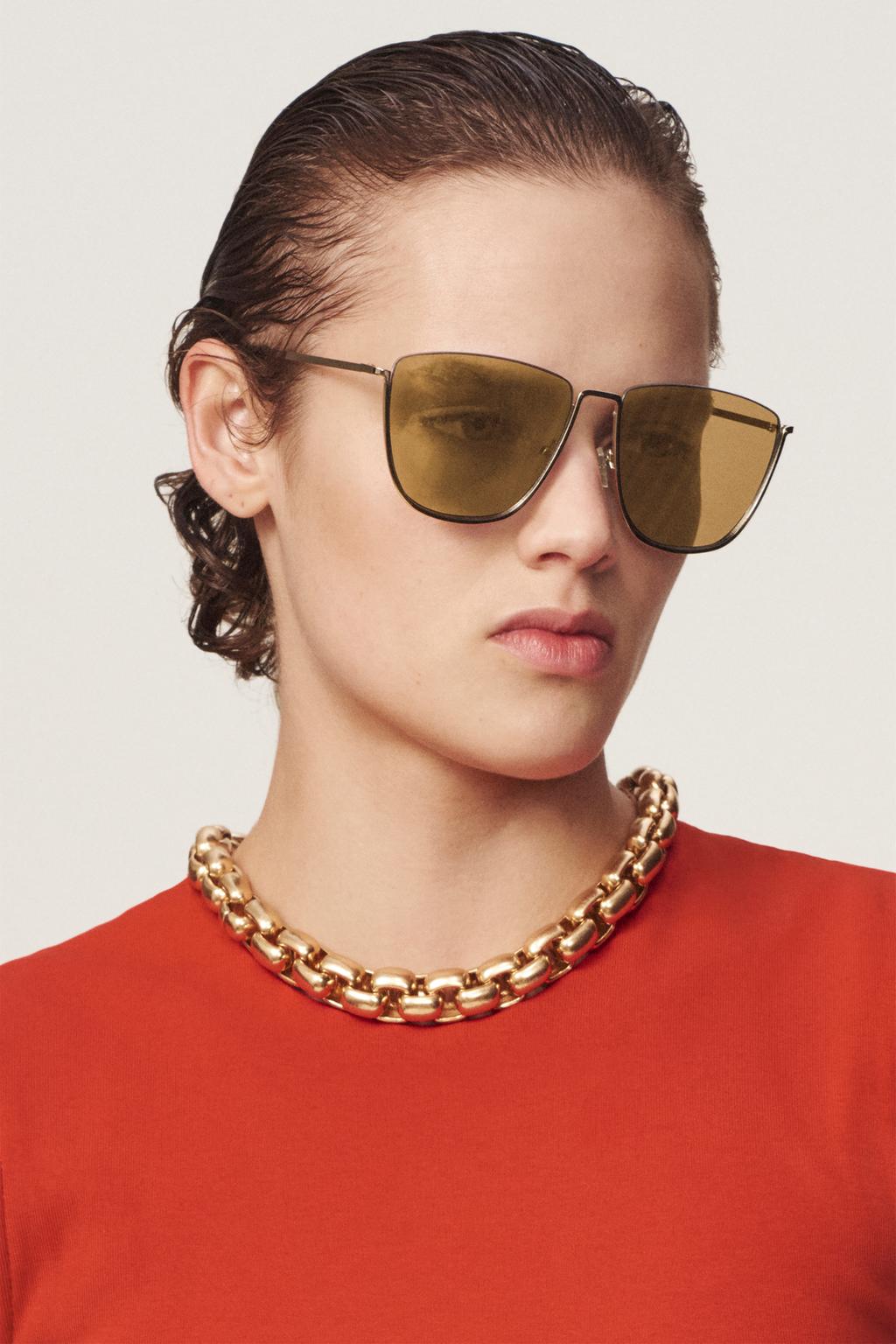 КВАДРАТНЫЕ МЕТАЛЛИЧЕСКИЕ СОЛНЦЕЗАЩИТНЫЕ ОЧКИ — THE ITEM ZARA WOMAN