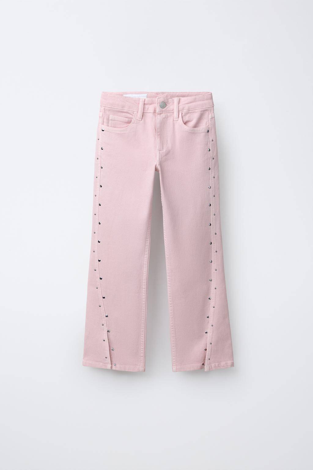 ДЖИНСЫ BOOTCUT С ЗАКЛЕПКАМИ И РАЗРЕЗАМИ