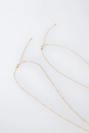 Golden | 4319/557/303 - Zara Набор из двух ожерелий с подвесками «дельфин» и «гибискус»