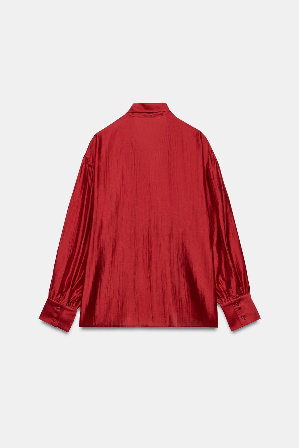 АТЛАСНАЯ РУБАШКА С ЗАВЯЗКАМИ — ZW COLLECTION