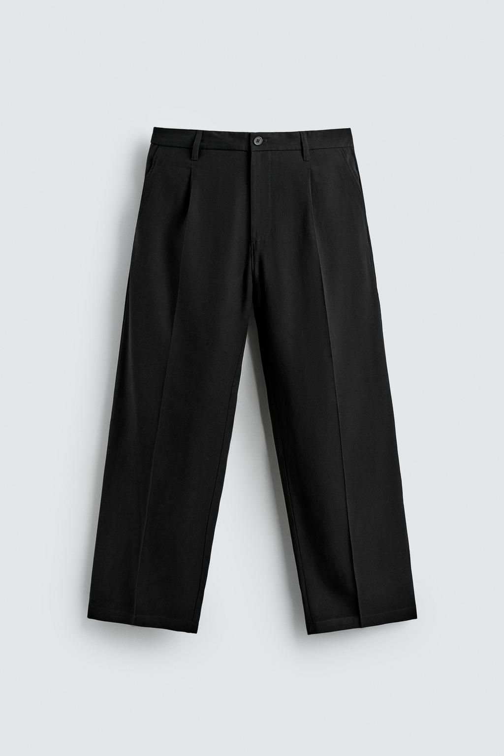 СТРУЯЩИЕСЯ БРЮКИ RELAXED FIT СО СКЛАДКАМИ
