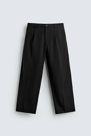 Струящиеся брюки Relaxed Fit со складками- Заказать в России