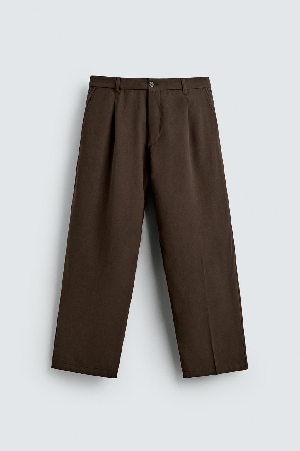СТРУЯЩИЕСЯ БРЮКИ RELAXED FIT СО СКЛАДКАМИ