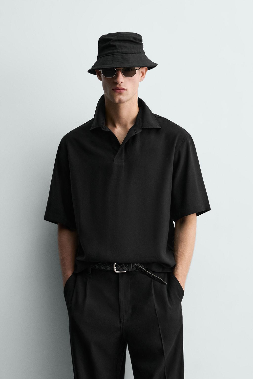 ПОЛО RELAXED FIT ИЗ СТРУЯЩЕЙСЯ ТКАНИ