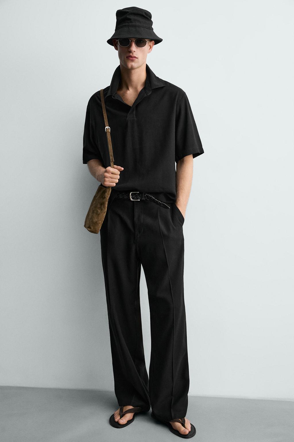 ПОЛО RELAXED FIT ИЗ СТРУЯЩЕЙСЯ ТКАНИ