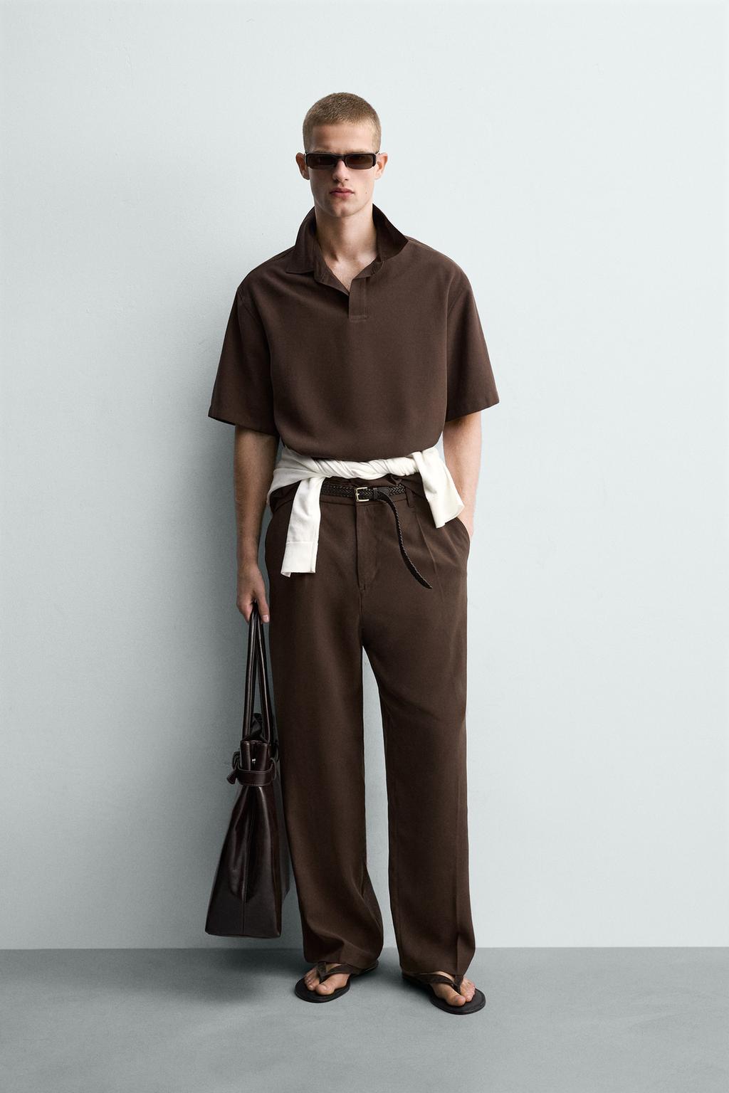 ПОЛО RELAXED FIT ИЗ СТРУЯЩЕЙСЯ ТКАНИ