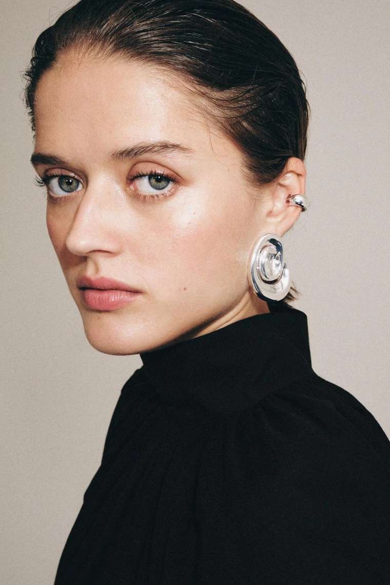 Набор серёжек oval ear cuff