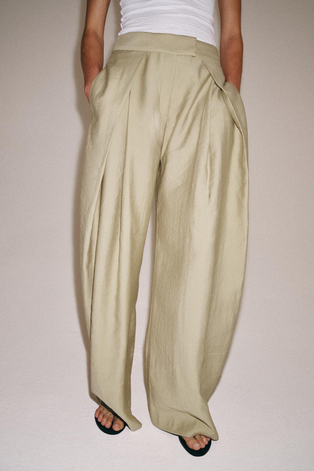 БРЮКИ WIDE-LEG С ЗАЩИПАМИ — ZW COLLECTION