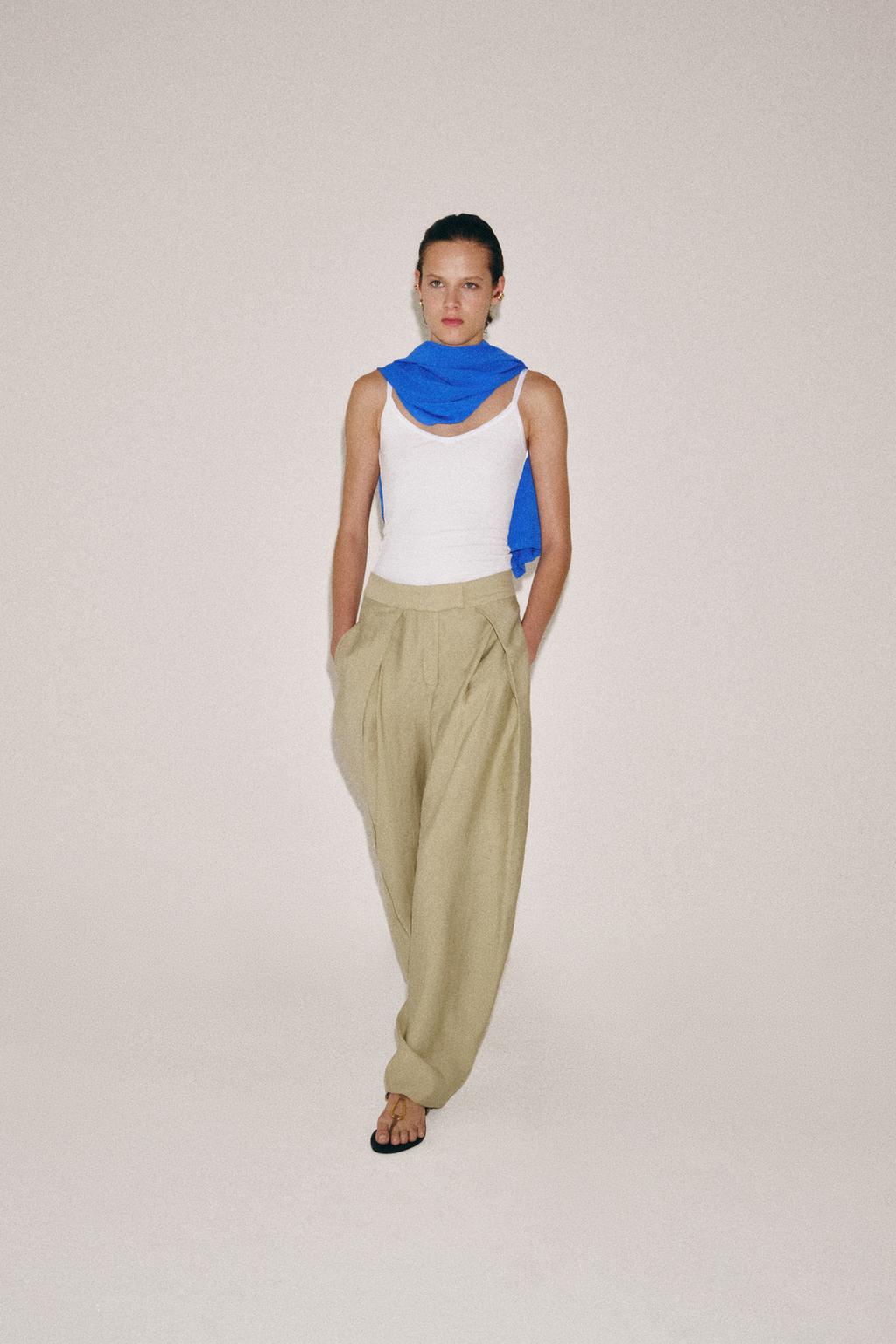 БРЮКИ WIDE-LEG С ЗАЩИПАМИ — ZW COLLECTION