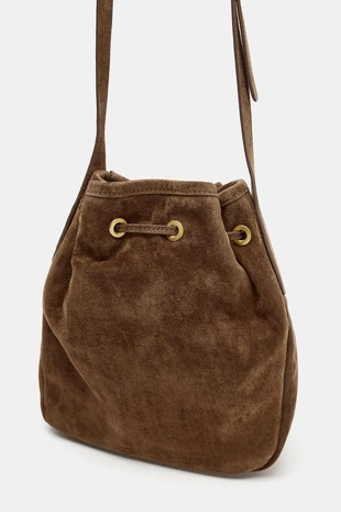 SAND/BROWN | 6138/710/718 - Zara Мини-сумка из сжатой кожи