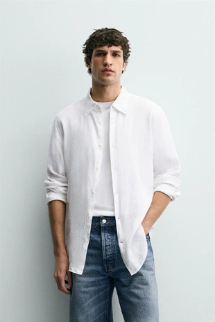 Рубашка Regular Fit из 100% льна