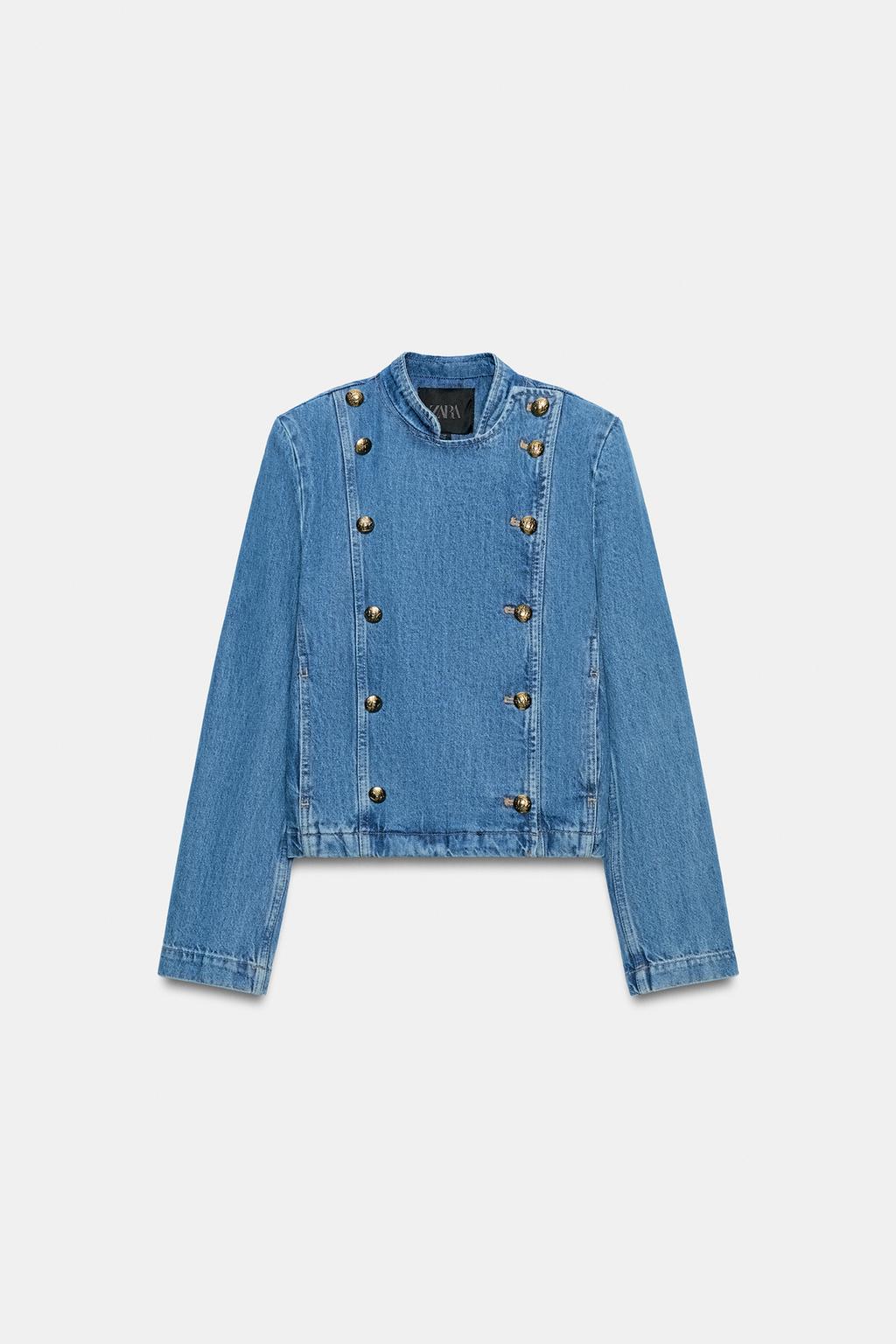 ДЖИНСОВАЯ КУРТКА С ПОДПЛЕЧНИКАМИ — ZW COLLECTION