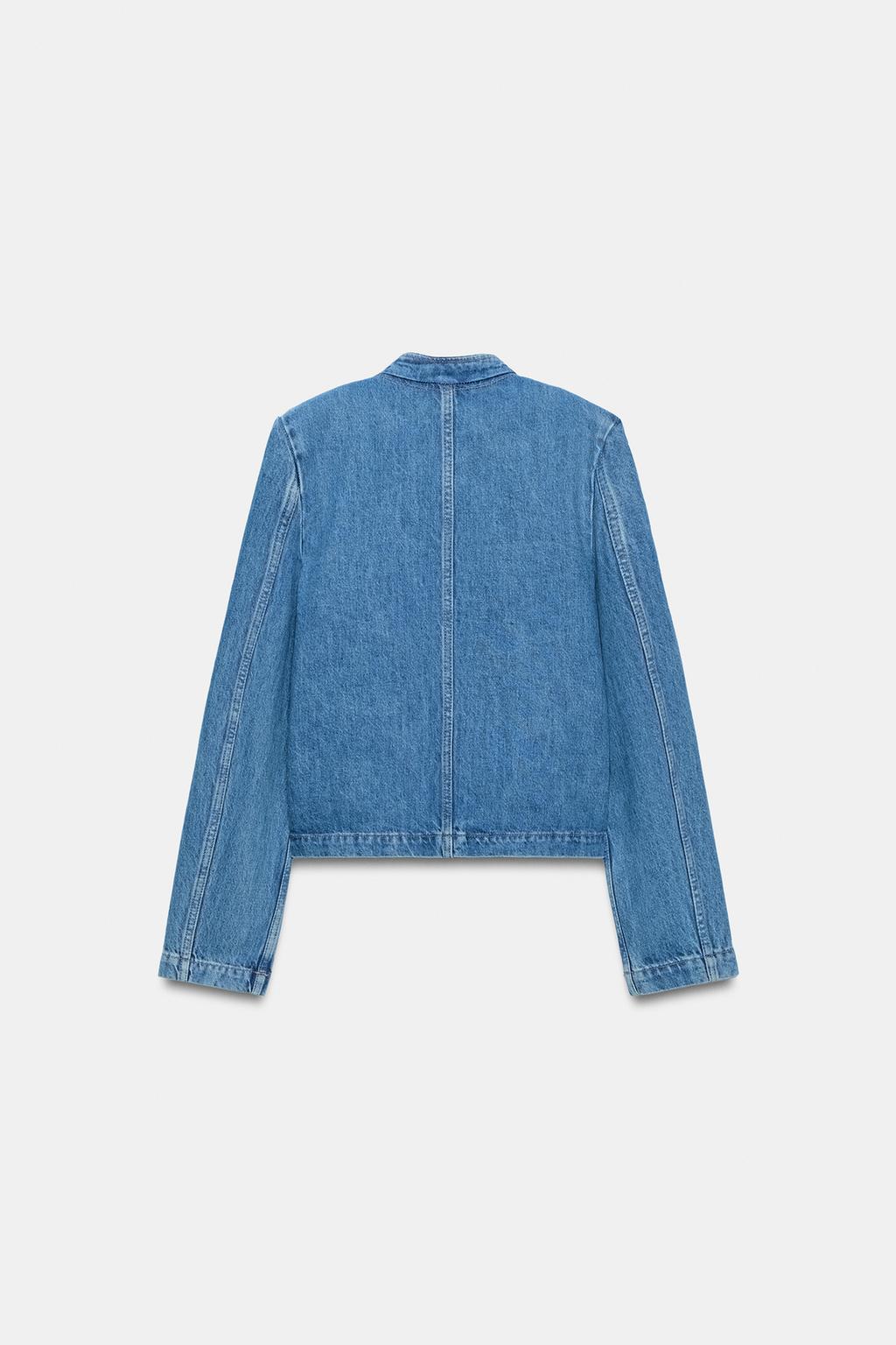 ДЖИНСОВАЯ КУРТКА С ПОДПЛЕЧНИКАМИ — ZW COLLECTION