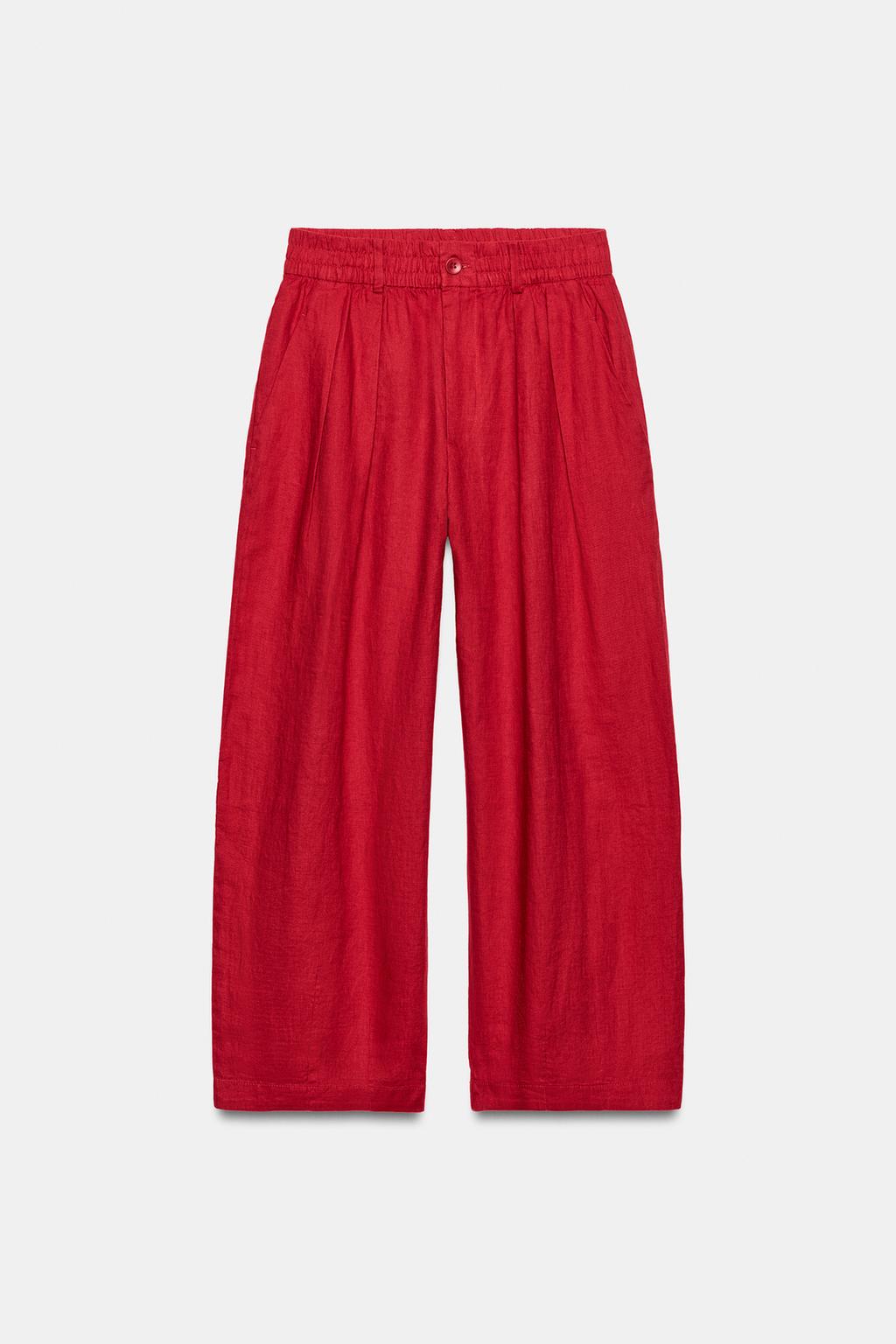 БРЮКИ ИЗ 100% ЛЬНА С ЗАЩИПАМИ — ZW COLLECTION