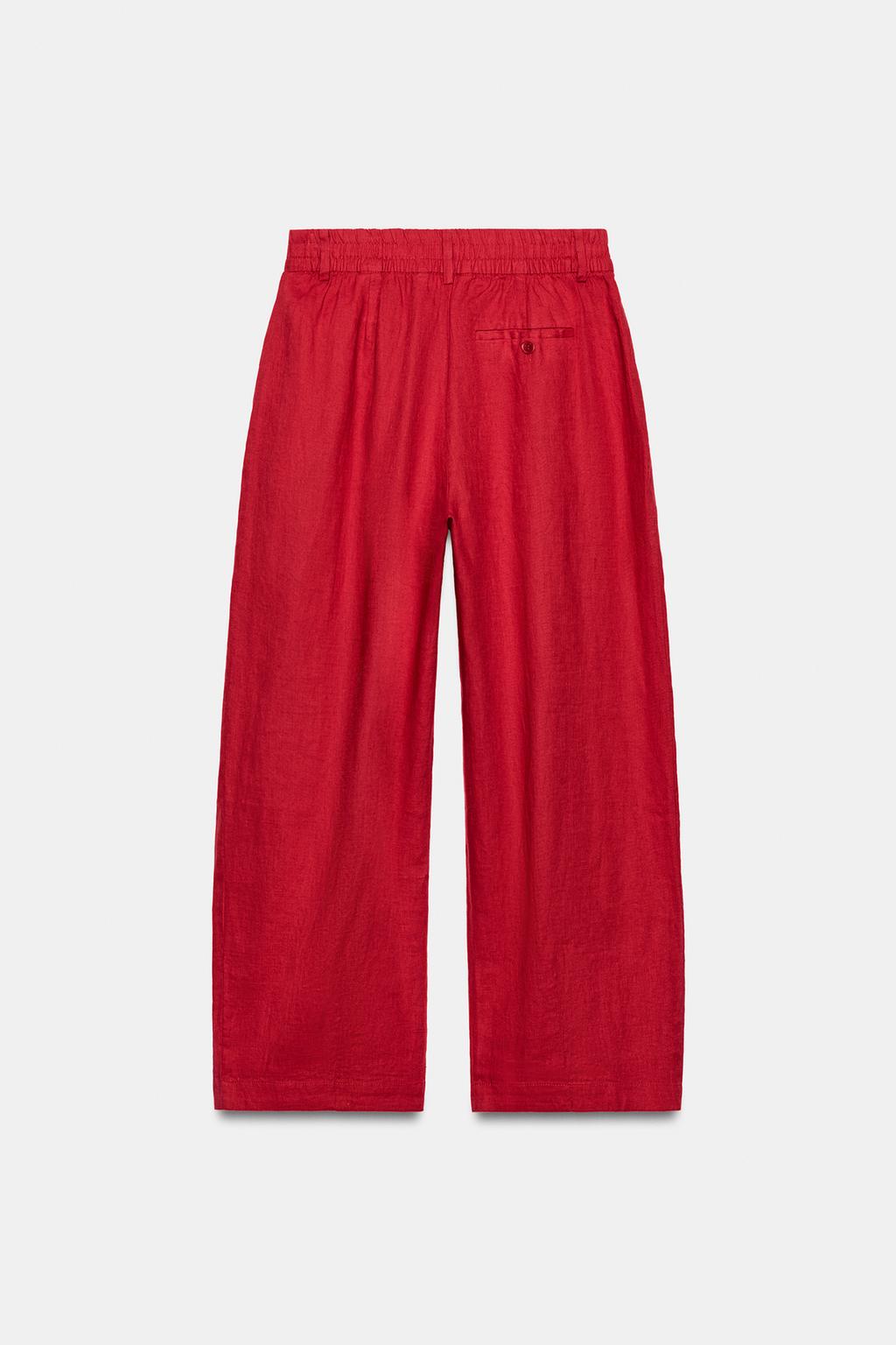 БРЮКИ ИЗ 100% ЛЬНА С ЗАЩИПАМИ — ZW COLLECTION