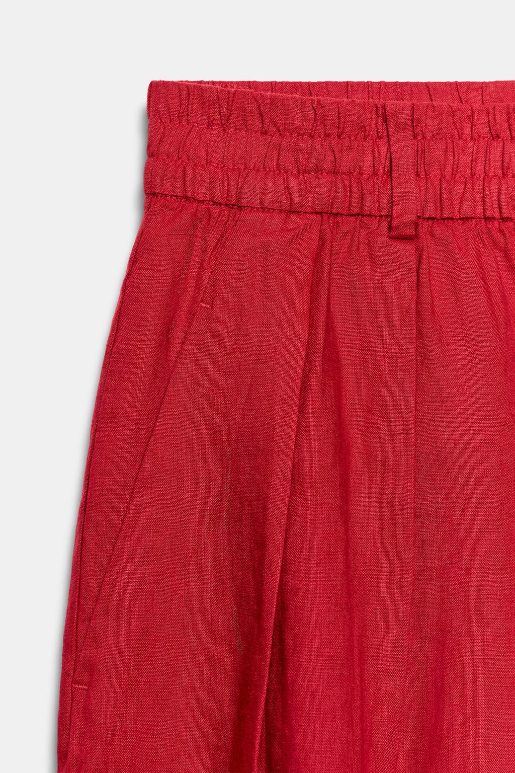 БРЮКИ ИЗ 100% ЛЬНА С ЗАЩИПАМИ — ZW COLLECTION