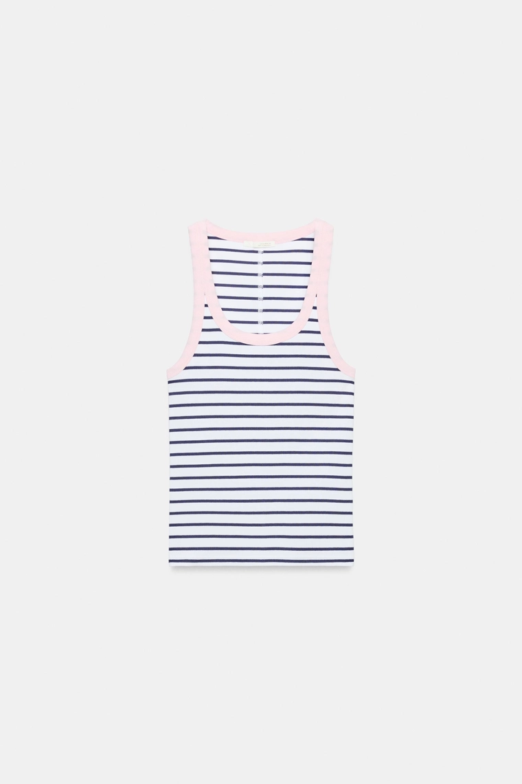 Топ без рукавов в рубчик
