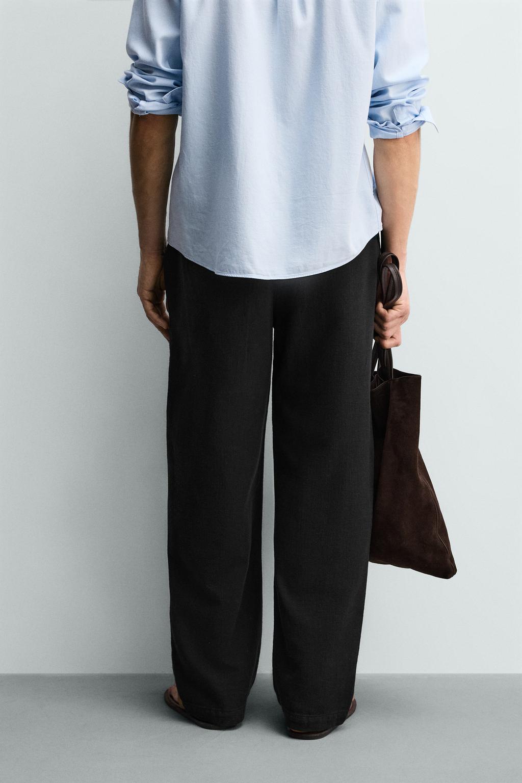 БРЮКИ RELAXED FIT ИЗ РЕЛЬЕФНОЙ ТКАНИ
