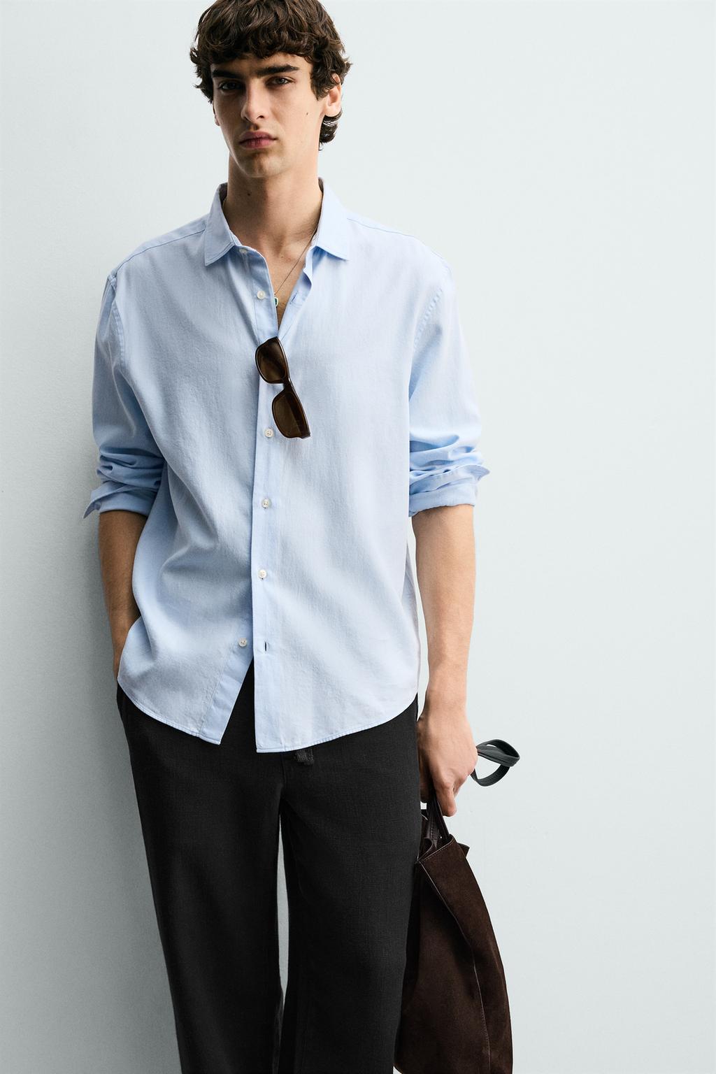 БРЮКИ RELAXED FIT ИЗ РЕЛЬЕФНОЙ ТКАНИ