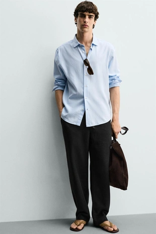 Брюки Relaxed Fit из рельефной ткани- Заказать в России