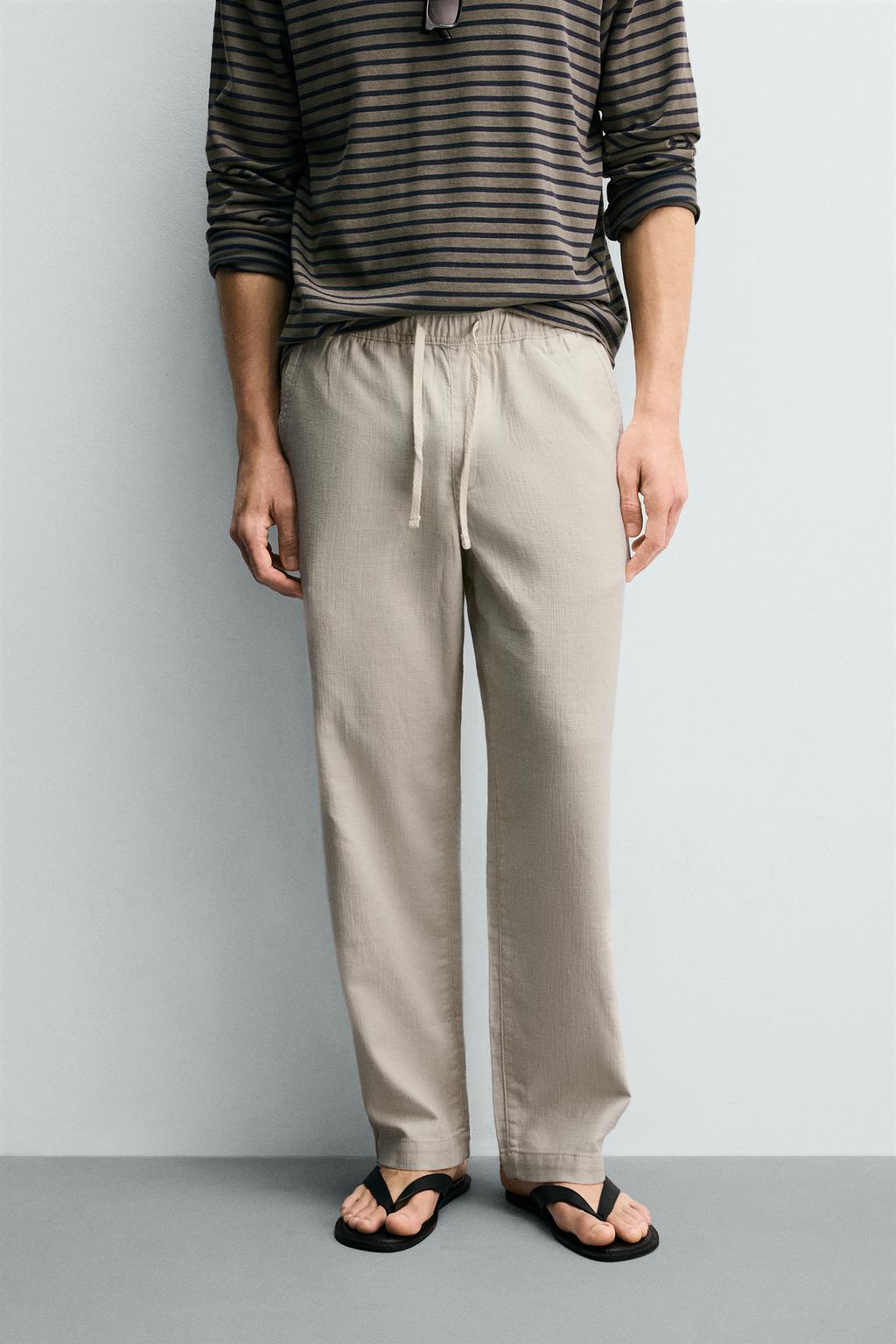 БРЮКИ RELAXED FIT ИЗ СТРУКТУРНОЙ ТКАНИ