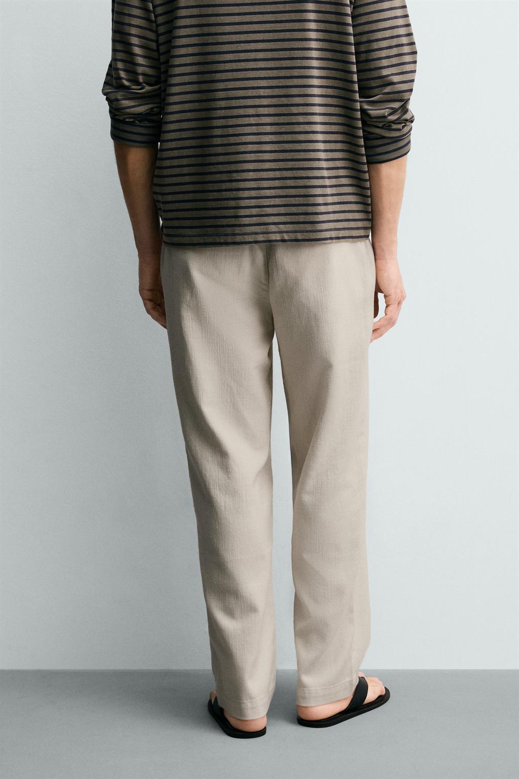 БРЮКИ RELAXED FIT ИЗ СТРУКТУРНОЙ ТКАНИ