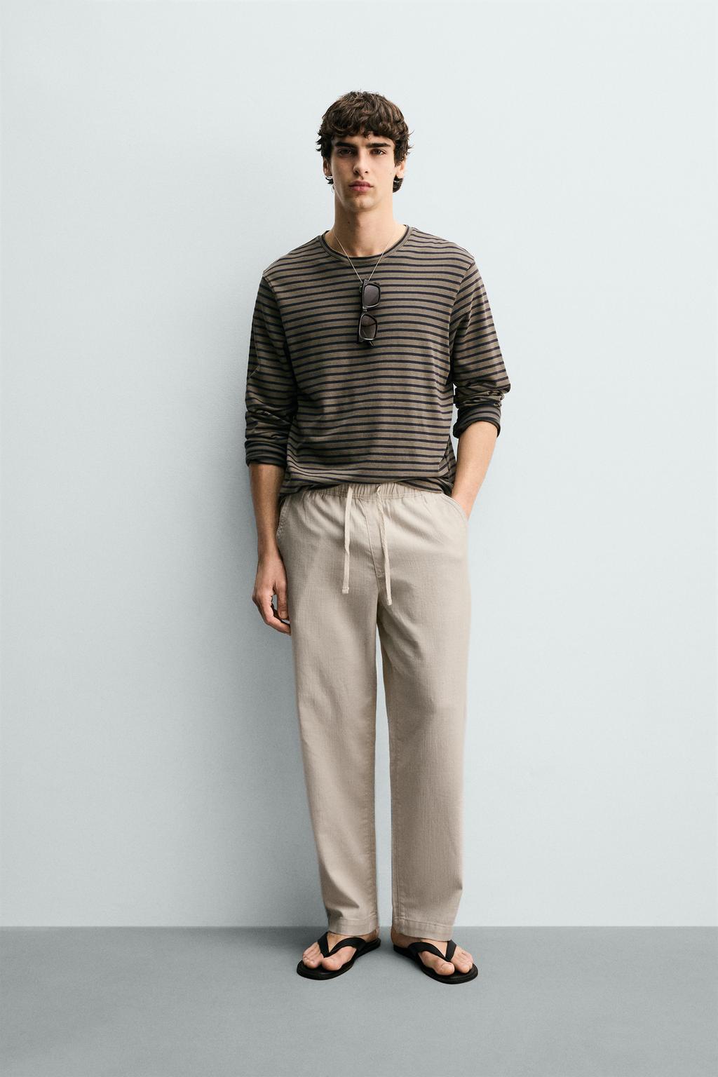 БРЮКИ RELAXED FIT ИЗ СТРУКТУРНОЙ ТКАНИ