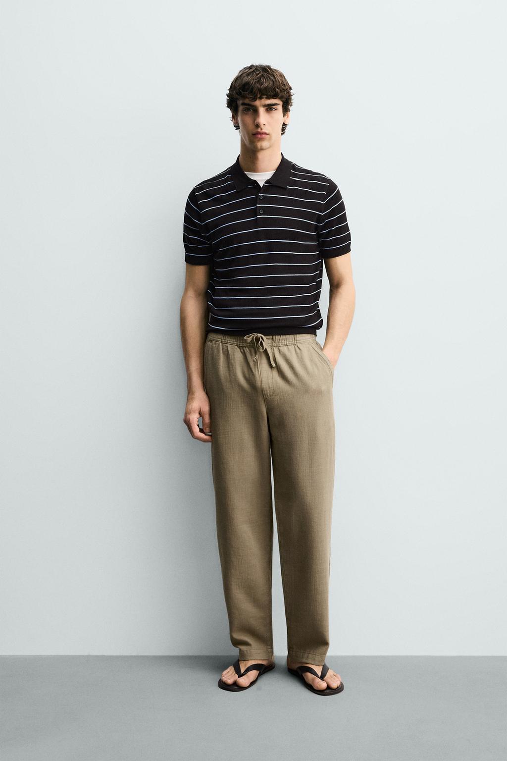 БРЮКИ RELAXED FIT С РЕЛЬЕФНОЙ СТРУКТУРОЙ