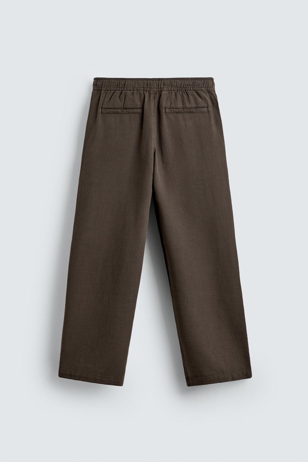 БРЮКИ RELAXED FIT ИЗ РЕЛЬЕФНОЙ ТКАНИ