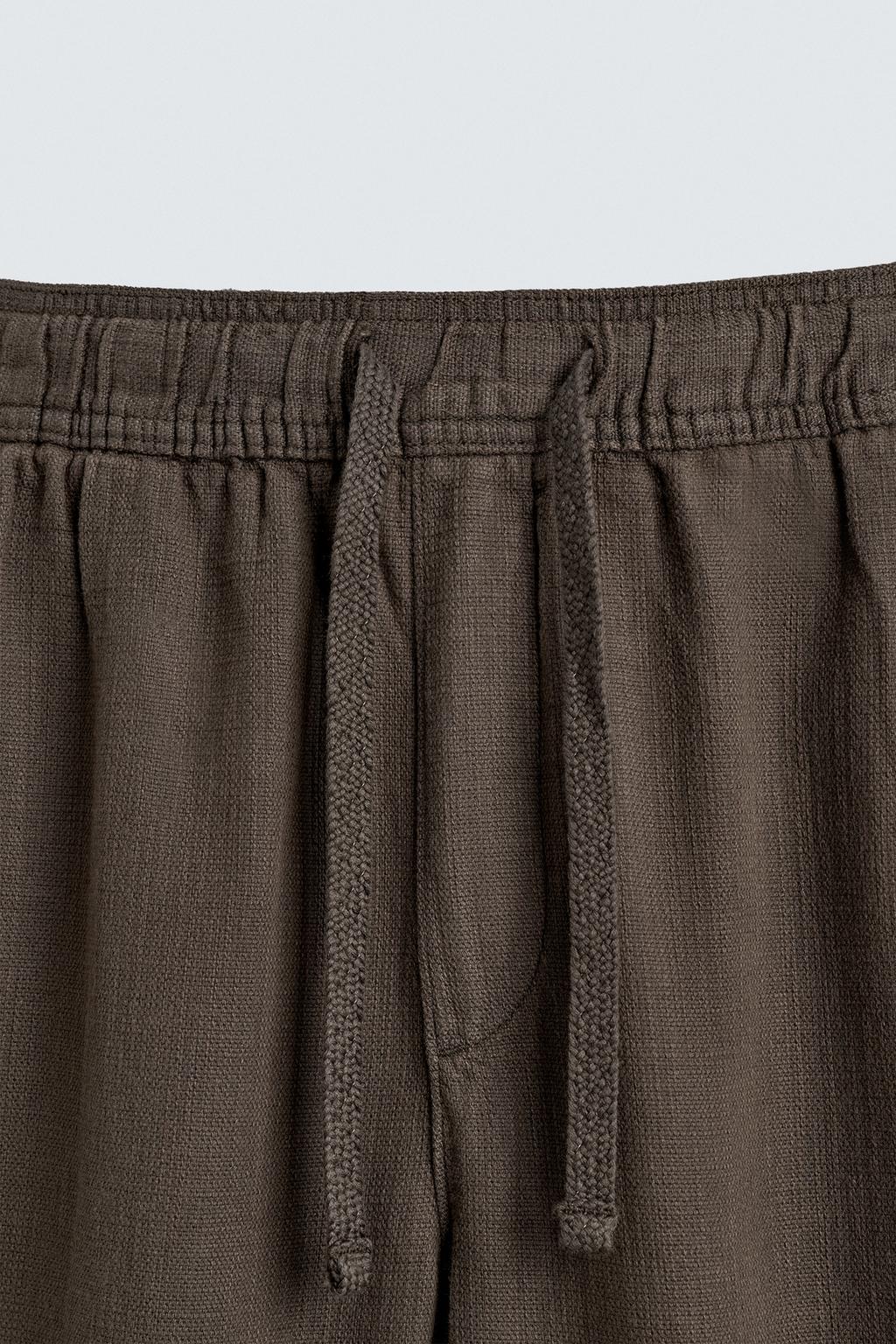 БРЮКИ RELAXED FIT ИЗ РЕЛЬЕФНОЙ ТКАНИ