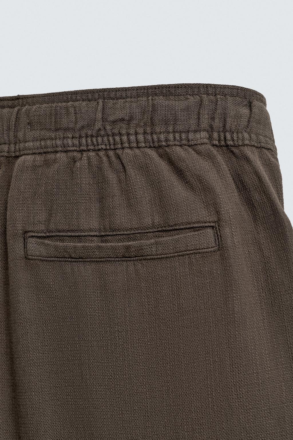 БРЮКИ RELAXED FIT ИЗ РЕЛЬЕФНОЙ ТКАНИ