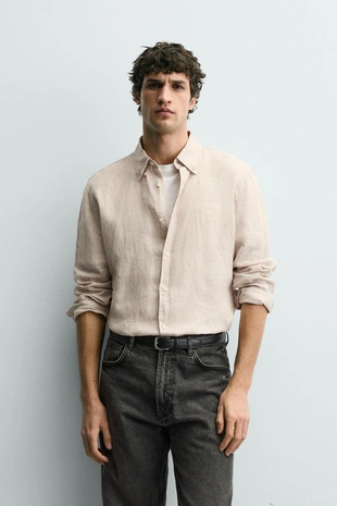 Рубашка Regular Fit из 100% льна