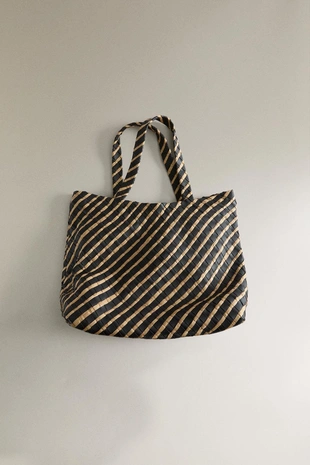 Two-tone | 4722/700/197 - Zara Плетёная сумка-тоут из кожи
