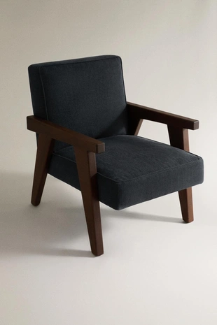 Кресло walnut с обивкой из льна zara home by blasco