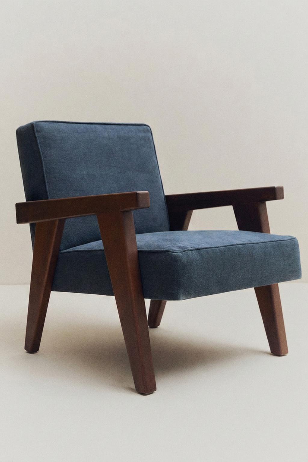 Кресло walnut с обивкой из льна zara home by blasco