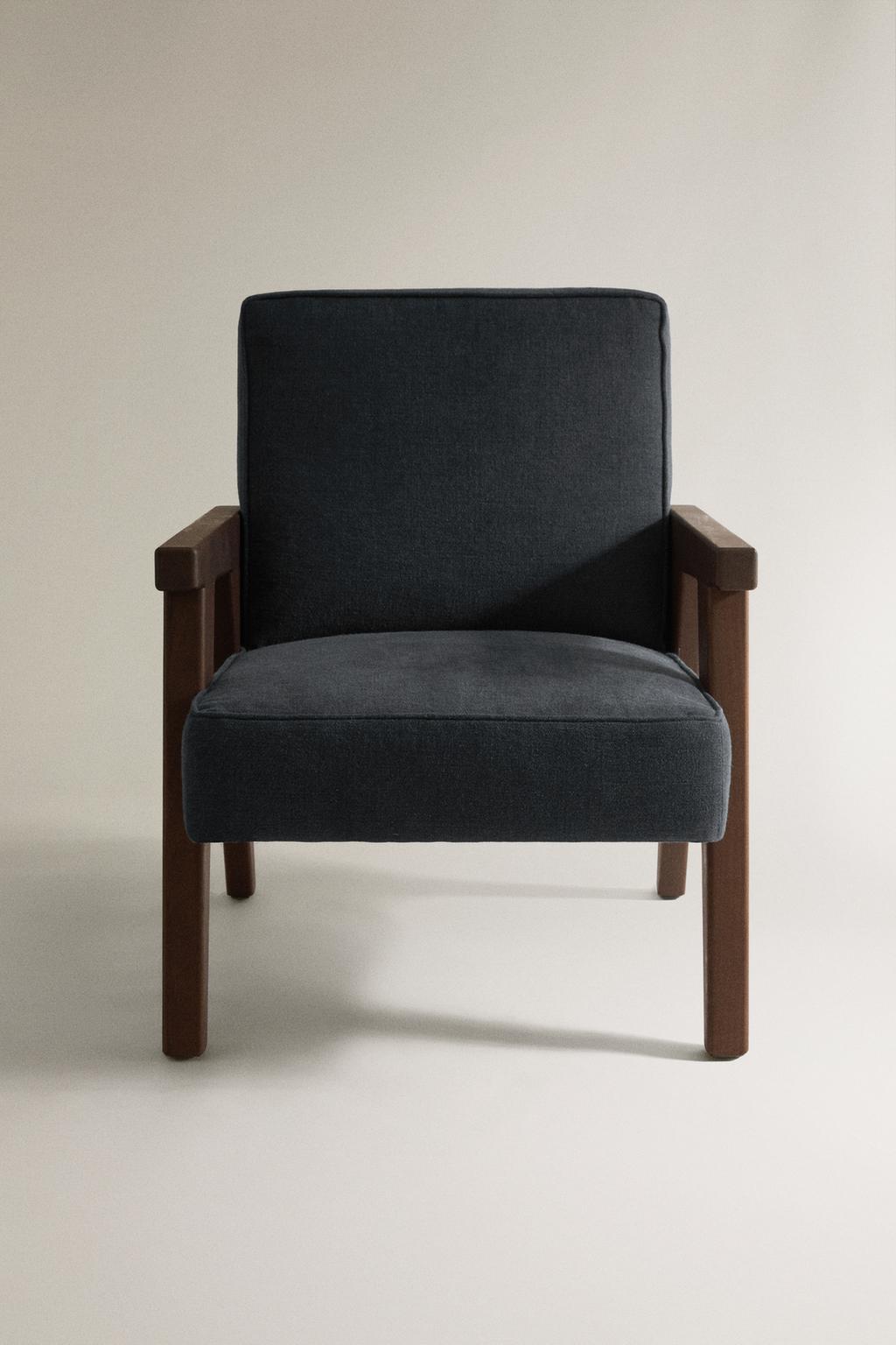Кресло walnut с обивкой из льна zara home by blasco